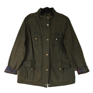 BARBOUR, Women's Winter Defence Wax Jacket in Olive Sz 14 #WAX310